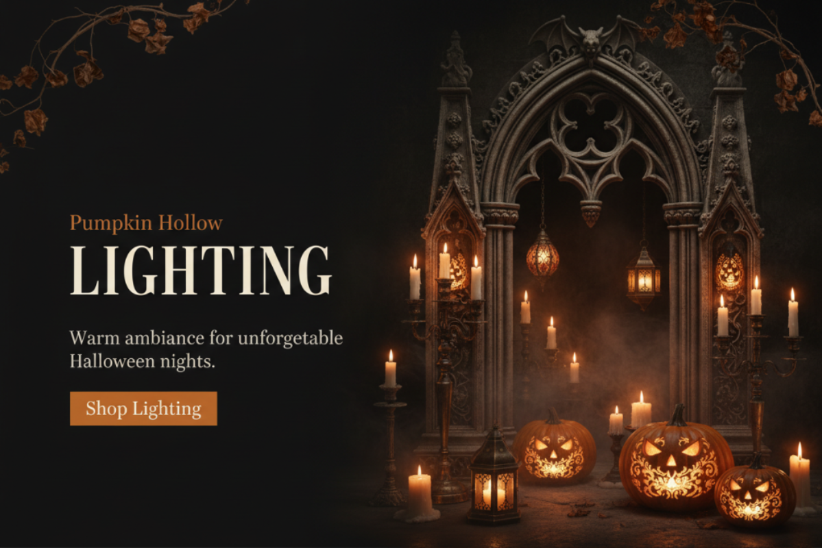Pumpkin Hollow – Lighting Banner con texto